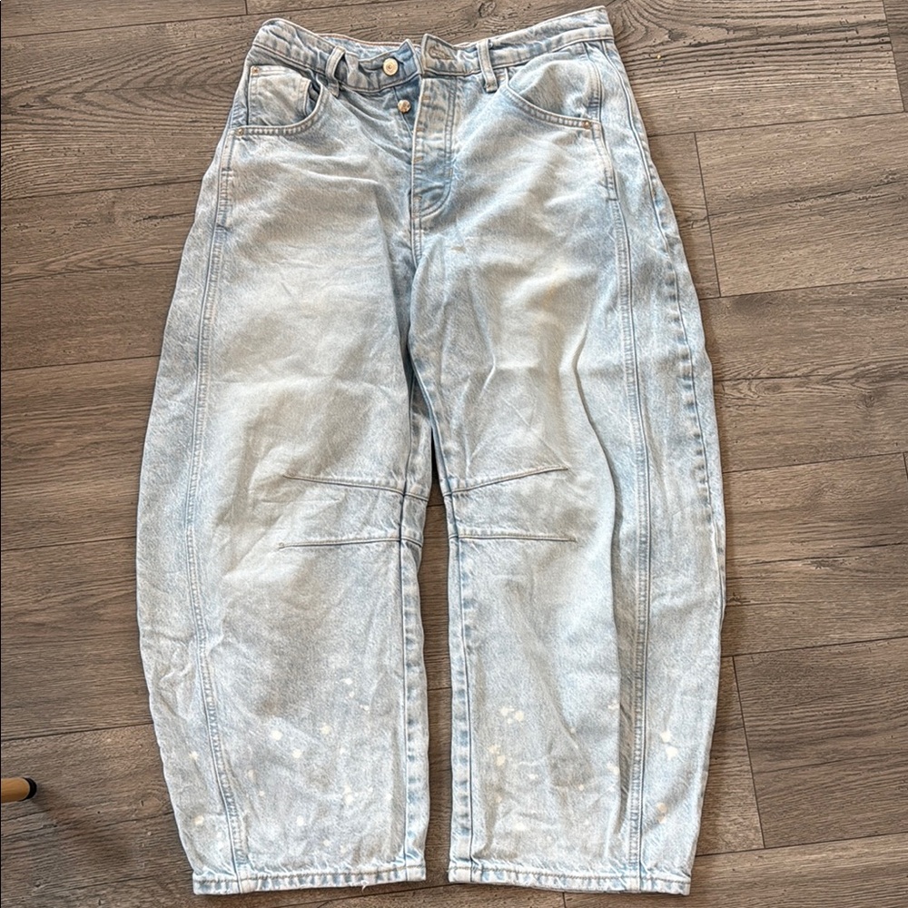 Free People Barrel Light Blue Jeans